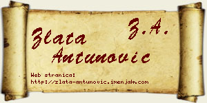Zlata Antunović vizit kartica